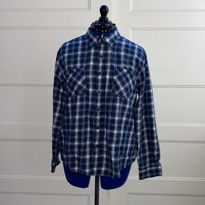 Arizona Jean Co. Blue Flannel Button Down Sz XXL